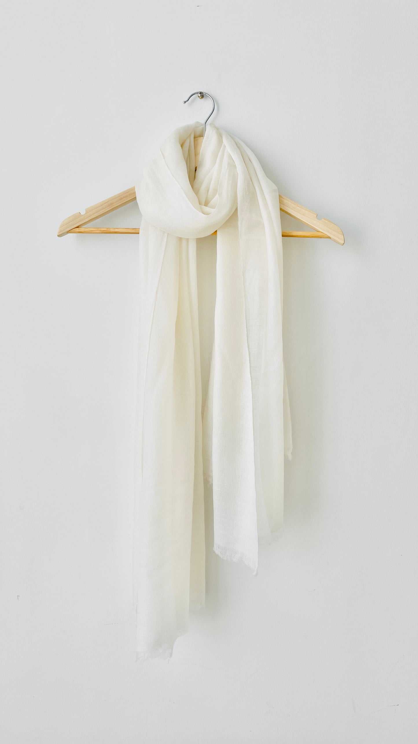 Feather light cream cashmere shawl